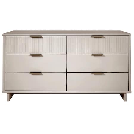 Manhattan Comfort Granville 55.07 Double Wide Dresser in Light Grey DR-5036